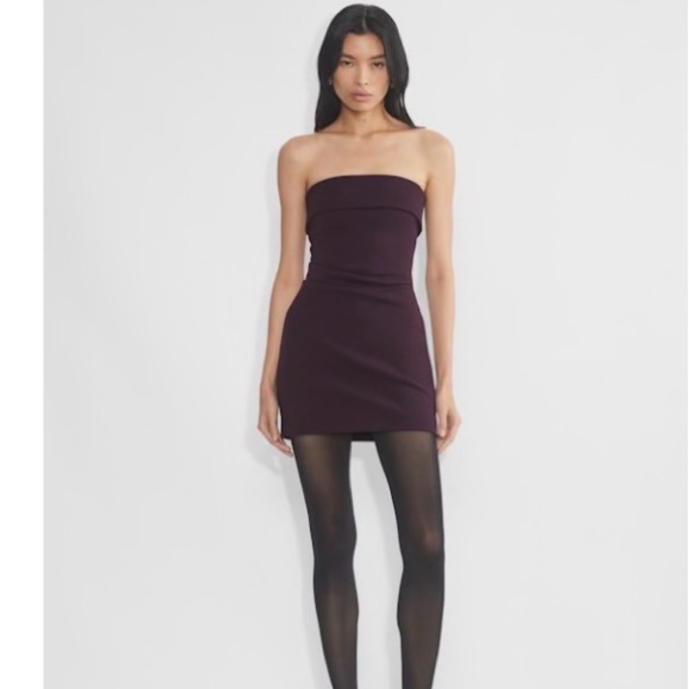 Strapless Plum Cocktail Dress
